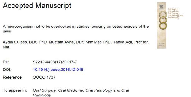 Veröffentlichung bakterielle Knochenentzündung von Dr. Ayna